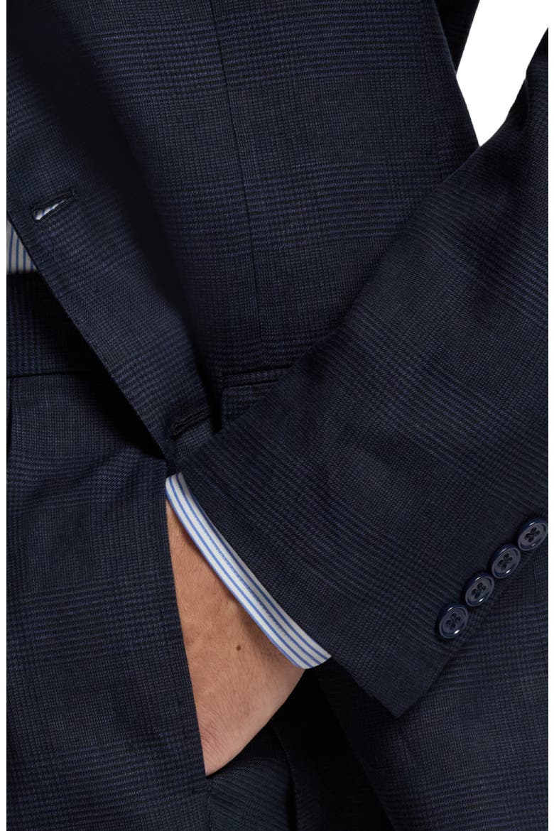 Kent Hand-Tailored Plaid Suit Jacket, Alternate, color, RACING NAVY