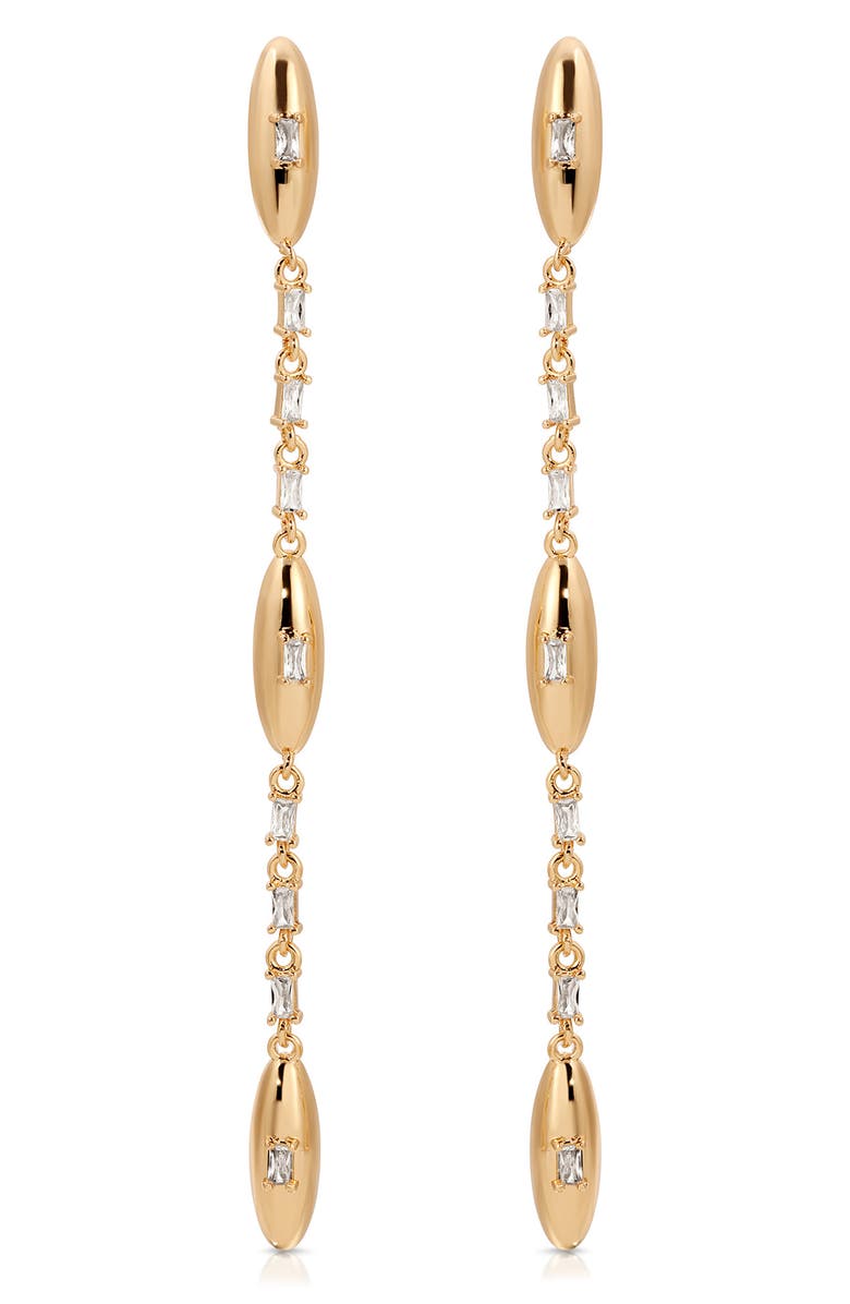 Ettika Oval Dome Linear Drop Earrings, Alternate, color, Gold