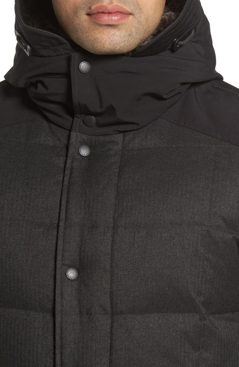 Cole Haan Faux Fur Trim Mixed Media Hooded Down Jacket, Alternate, color,