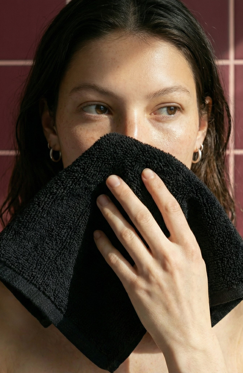 Italic Ultraplush Australian Cotton 2-Piece Washcloth Set, Alternate, color, Black
