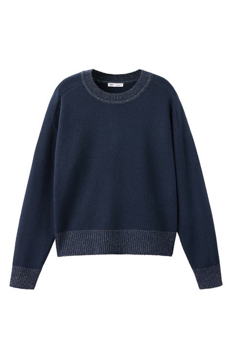 Lurex Detail Crewneck Sweater