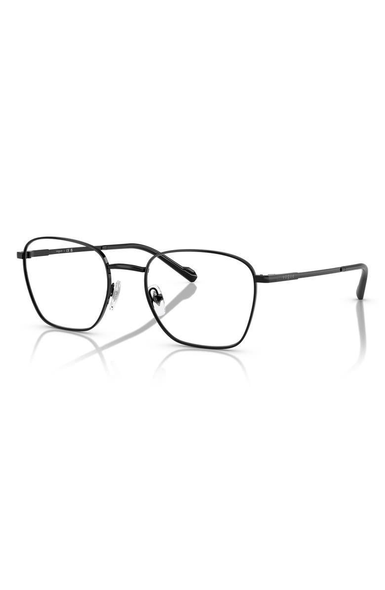 VOGUE 53mm Pillow Optical Glasses, Alternate, color, Black