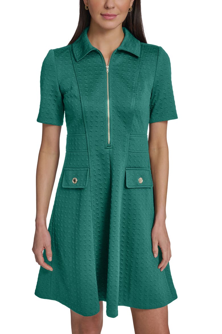 Zip Fit & Flare Dress, Alternate, color, CYPRESS