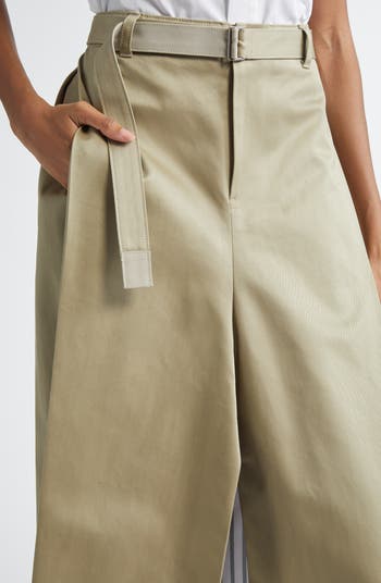 Sacai Belted Cotton Chinos Skirt | Nordstrom