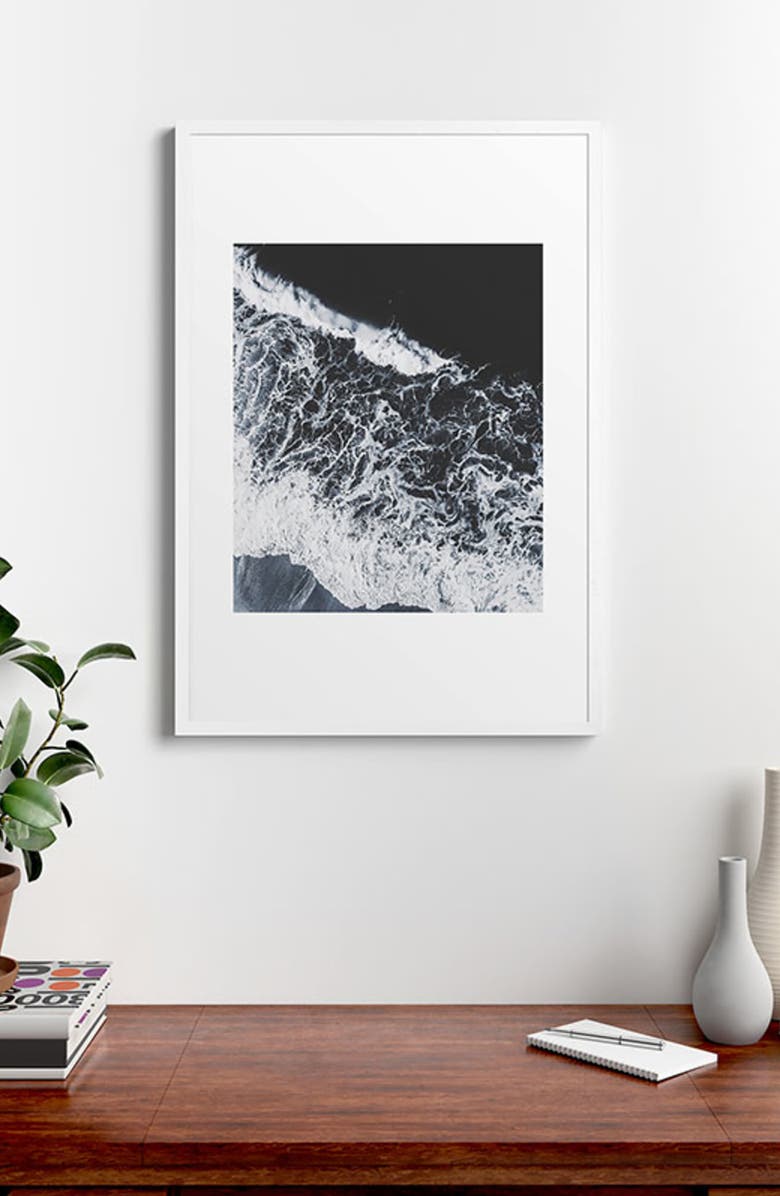 Deny Designs Sea Lace Framed Wall Art, Alternate, color, Black