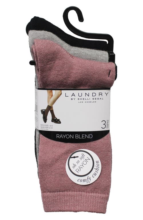 Laundry By Shelli Segal 3-pack Comfy Cushion Crew Socks In Multi