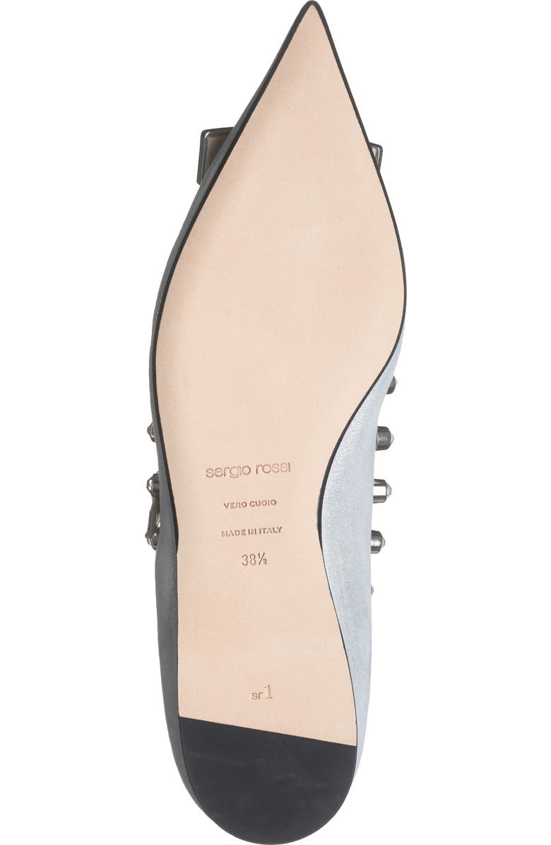 Sergio Rossi Crystal Embellished Mary Jane Flat, Alternate, color,