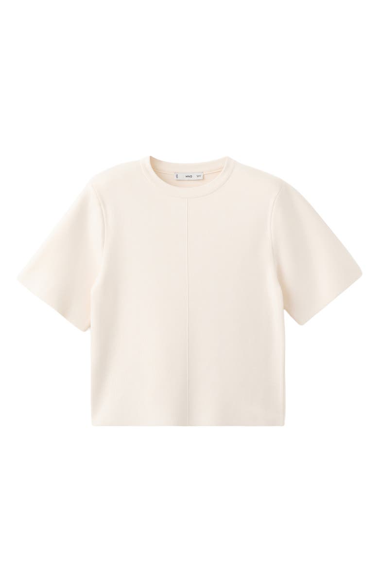MANGO Short Sleeve Knit Sweater, Alternate, color, Off White