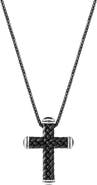 EFFY Men's Sterling Silver Onyx Cross Pendant Necklace