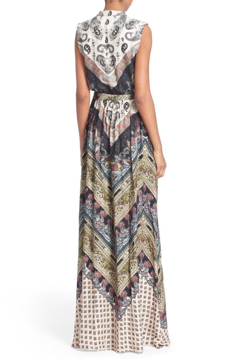 'Marianna' Mixed Print Maxi Dress, Alternate, color, CHEVRON PAISLEY