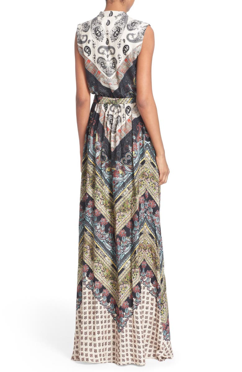 Alice + Olivia 'Marianna' Mixed Print Maxi Dress, Alternate, color, 