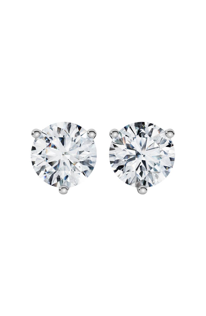 Bliss Diamond 1.50Ct TW Round Diamond Martini Studs 3-Prong 14k Gold Lab Grown, Main, color, 14K White Gold