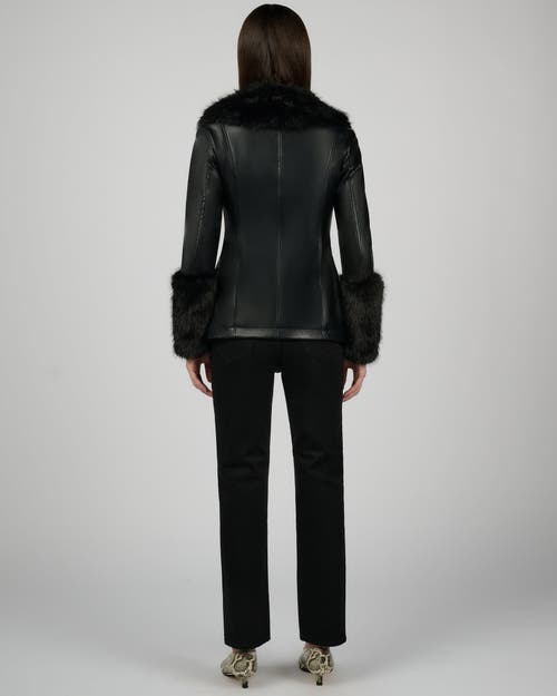 Weworewhat Fur Collar Jacket In Black