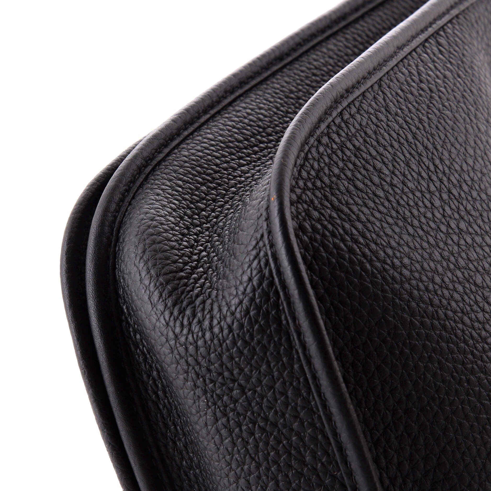 Pre-Owned Hermes Evelyne Bag Gen III Clemence PM, Alternate, color, Noir