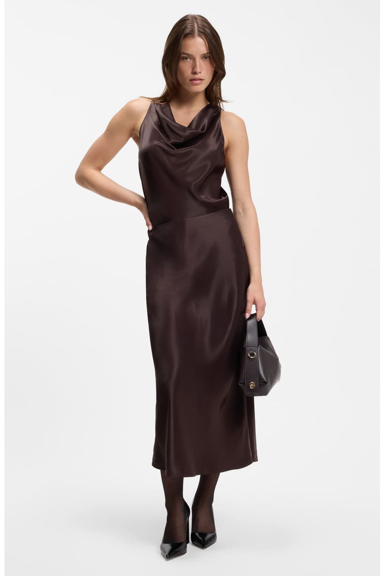 Vesatie Satin Midi Skirt, Alternate, color, MOLE