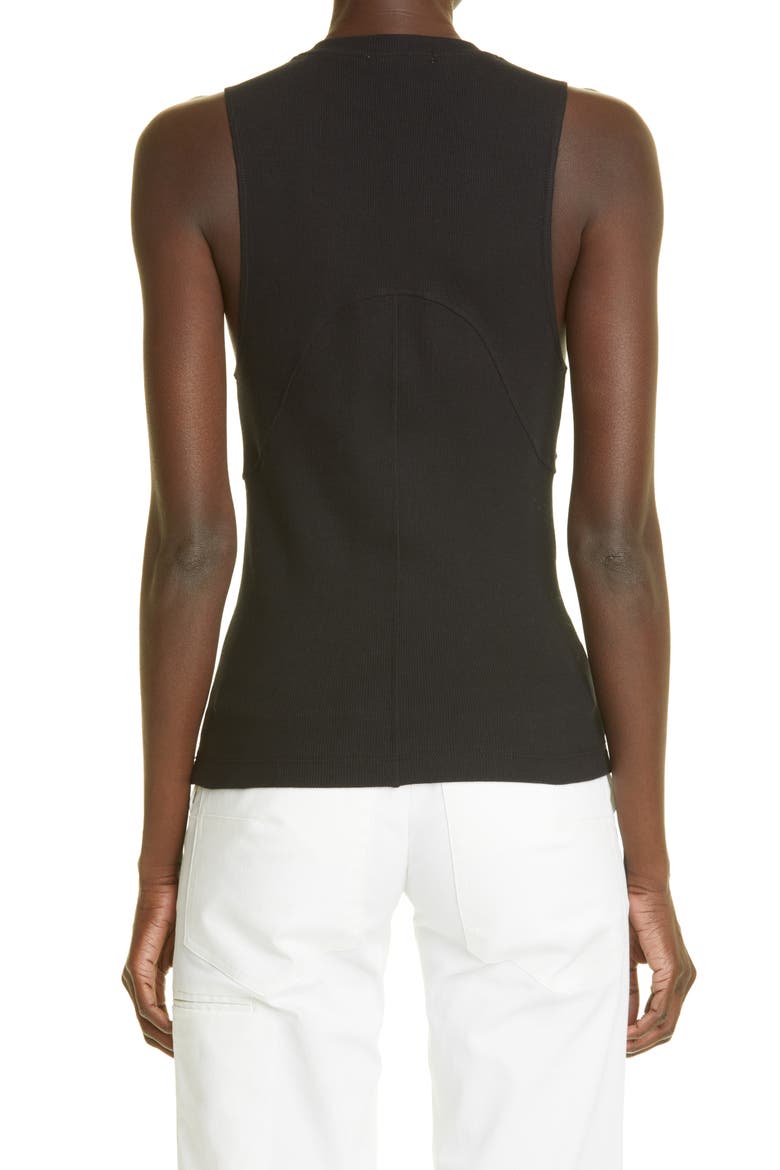 Gender Inclusive Dani Rib Stretch Cotton Tank, Alternate, color, BLACK