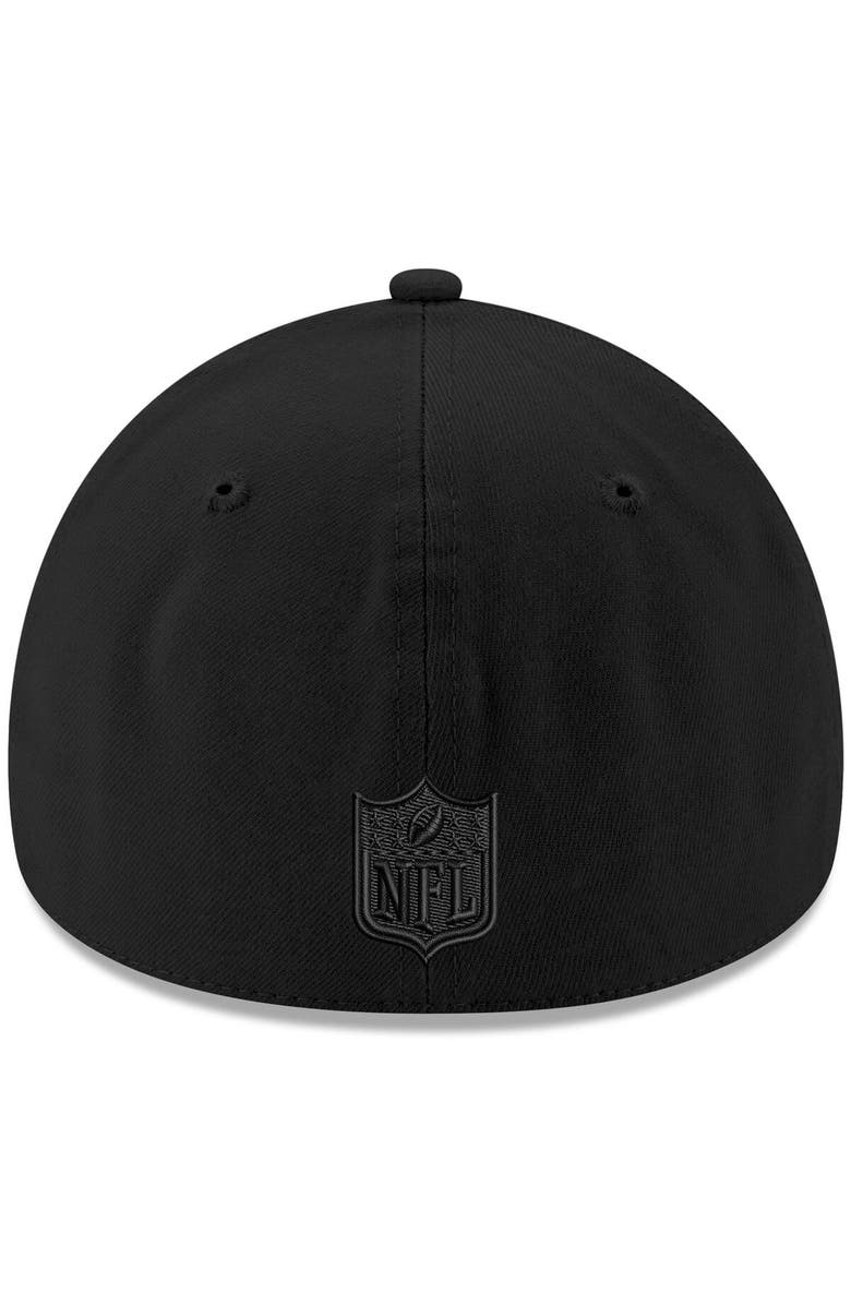 New Era Men's New Era New York Jets Black On Black 39THIRTY Flex Hat, Alternate, color, Black
