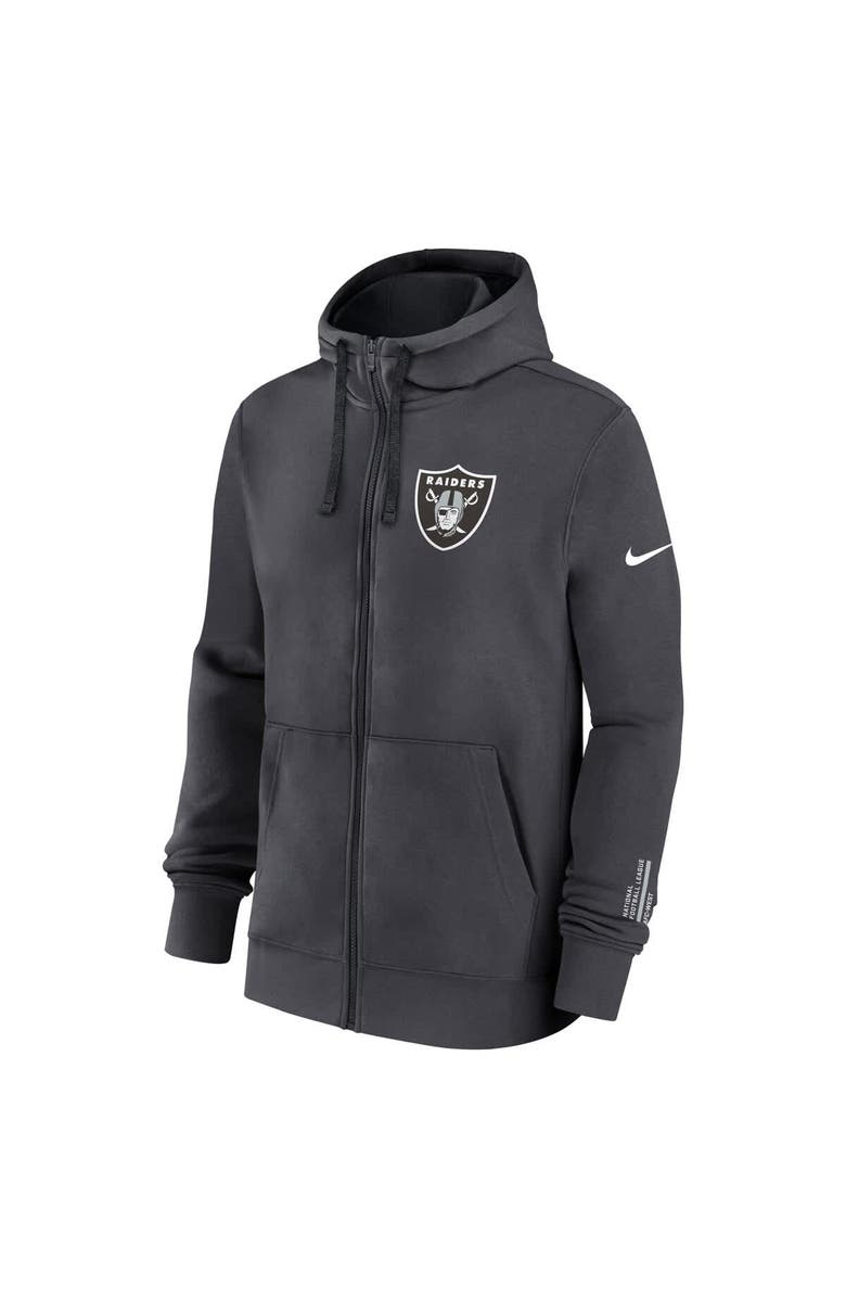 Nike Men's Nike Anthracite Las Vegas Raiders Primetime Club Full-Zip Hoodie, Alternate, color,