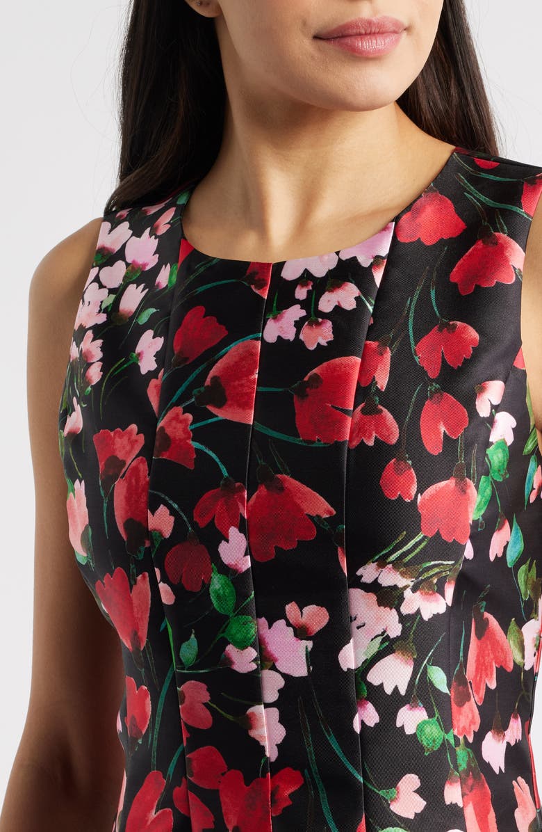 Julia Jordan Floral Midi Dress, Alternate, color, Black Multi