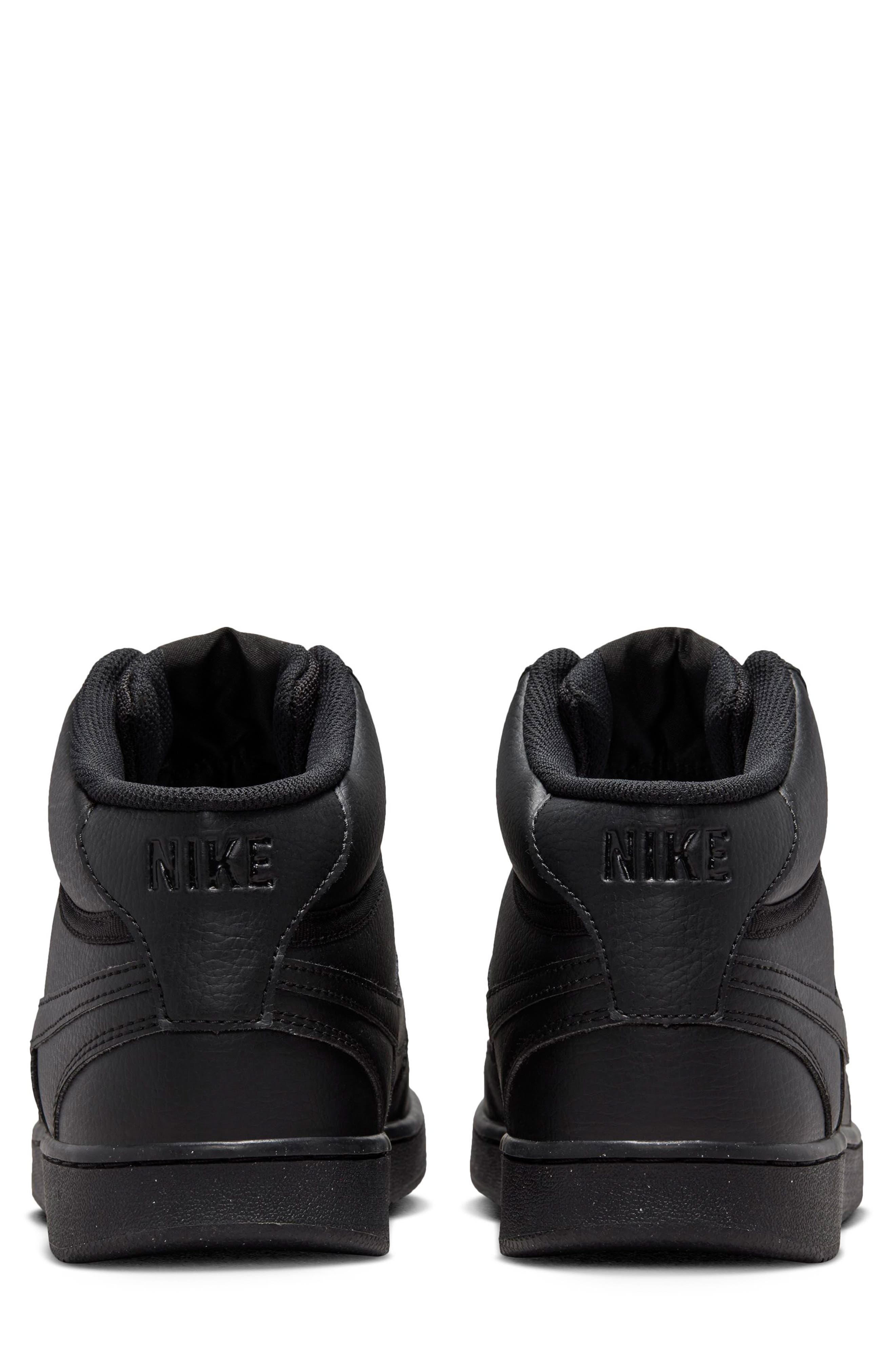 Court Vision Mid Next Nature Mid Top Sneaker, Alternate, color, BLACK/ BLACK/ BLACK