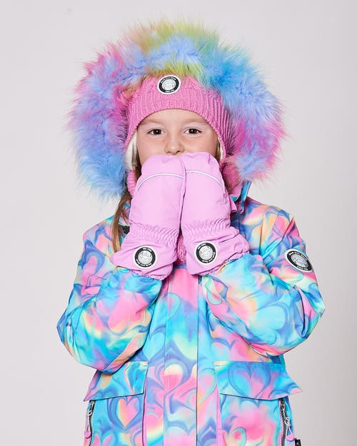Deux Par Deux Girl Winter Mittens Play In Pink