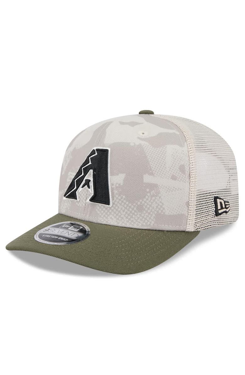 New Era Men's New Era Light Beige/Olive Arizona Diamondbacks 2025 Armed Forces Day 9SEVENTY Stretch-Snap Hat, Alternate, color, Light Beige