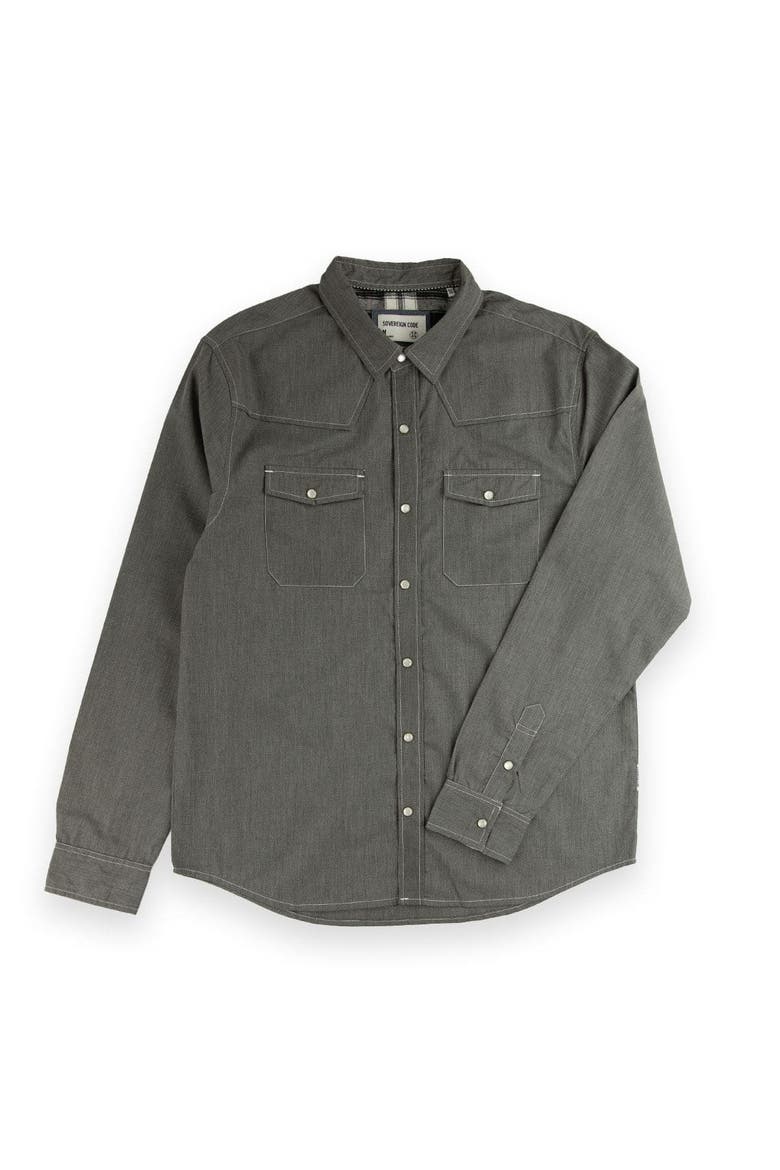 Scar Button Down Shirt, Main, color, Black
