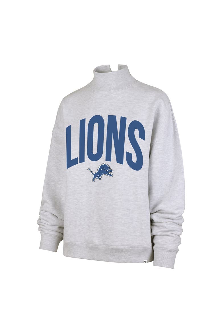 Women's '47  Gray Detroit Lions Subtle Muse Mock Neck Sweatshirt, Alternate, color, Gray