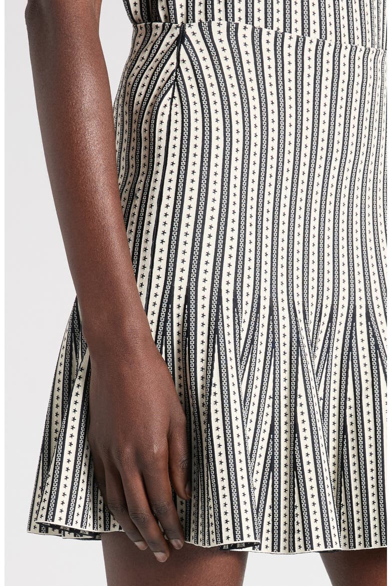 Jacquard Stripe Knit Miniskirt, Alternate, color, IVORY/NAVY