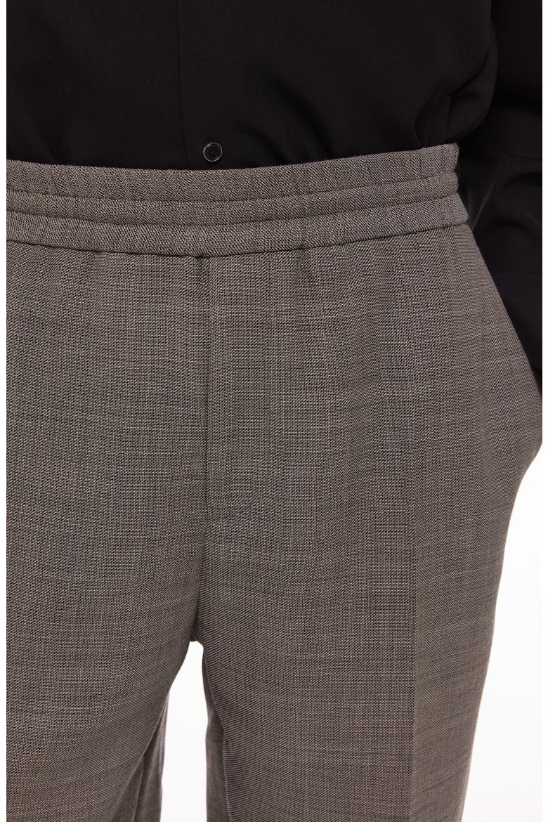 Sharkskin Elastic Waist Trousers, Alternate, color, BEIGE MELANGE