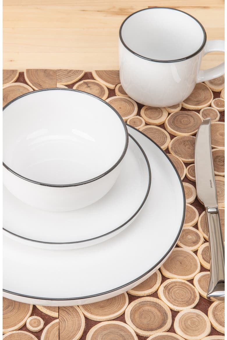 16-Piece Silhouette Dining Set, Alternate, color, WHITE W/BLACK