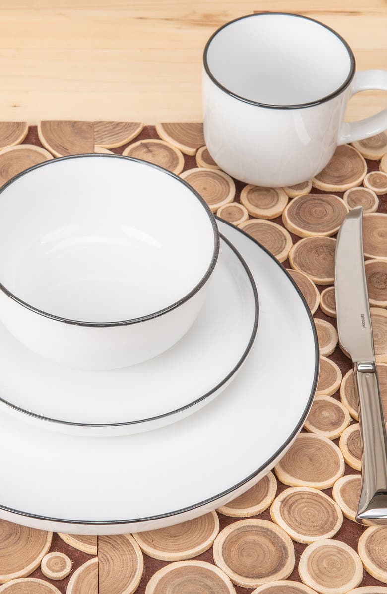 BIA Cordon Bleu 16-Piece Silhouette Dining Set, Alternate, color, White W/ Black