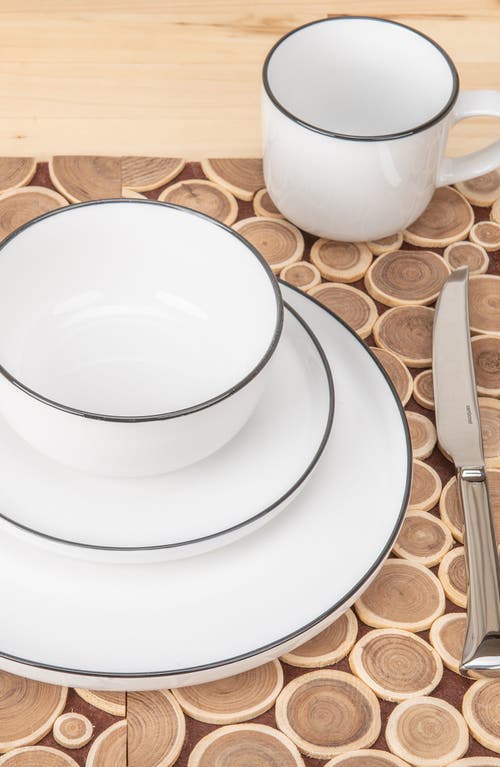 Bia Cordon Bleu 16-piece Silhouette Dining Set In White W/black