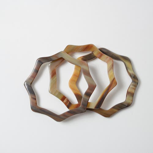 Maadili Collective Horn Lattice Bangle In Brown
