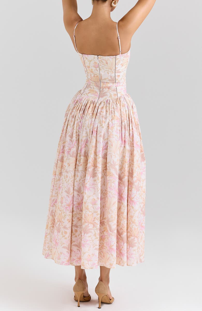 HOUSE OF CB Ysabella Floral Maxi Sundress, Alternate, color, Peach Floral Print