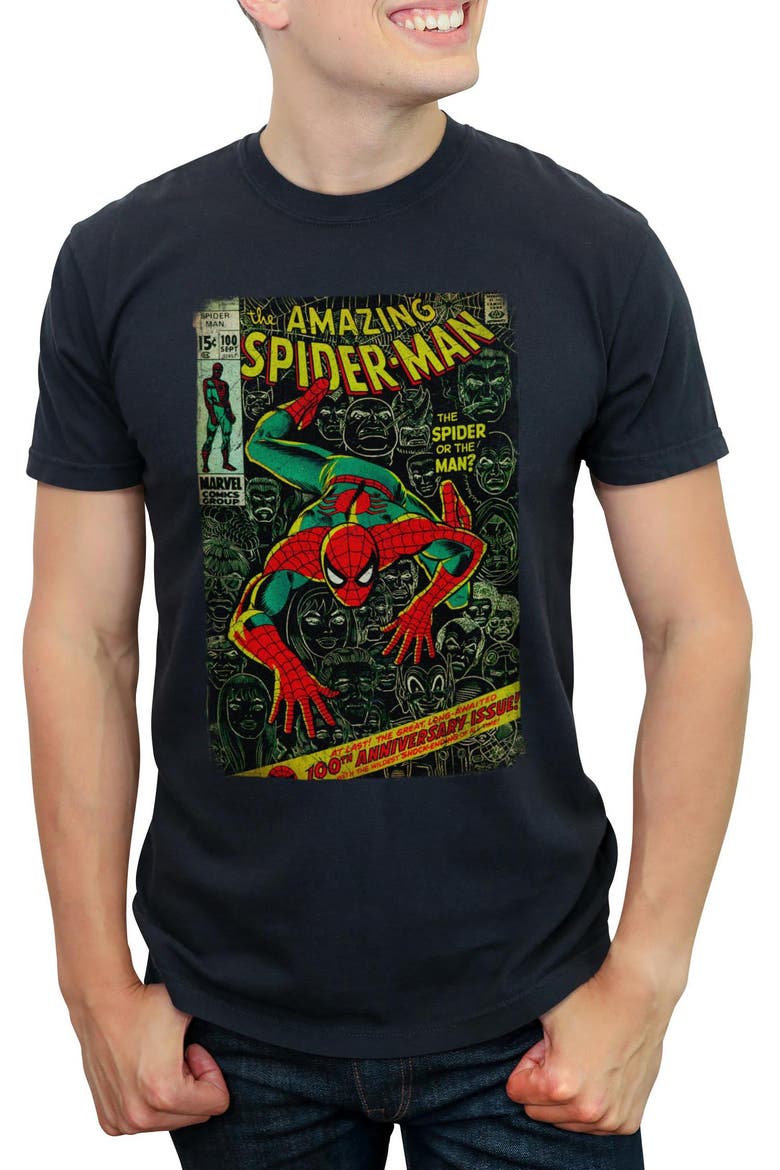 Men's Marvel Spider-Man The Amazing Spider-Man Classic Comic Book Cover Graphic T-Shirt, Main, color, Black