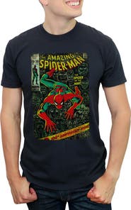 Marvel: Spider-Man Men's Marvel Spider-Man The Amazing Spider-Man Classic Comic Book Cover  Graphic T-Shirt