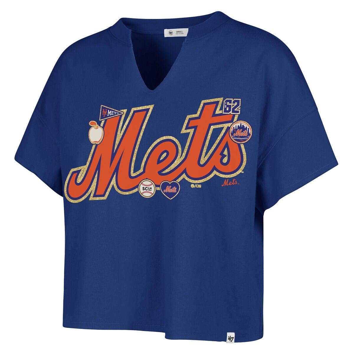 Women's '47 x Stoney Clover Lane Royal New York Mets Oversized Notch Neck T-Shirt - image 2