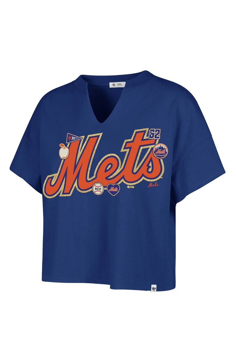 Stoney Clover Lane X '47 Women's '47 x Stoney Clover Lane Royal New York Mets Oversized Notch Neck T-Shirt, Alternate, color, Royal