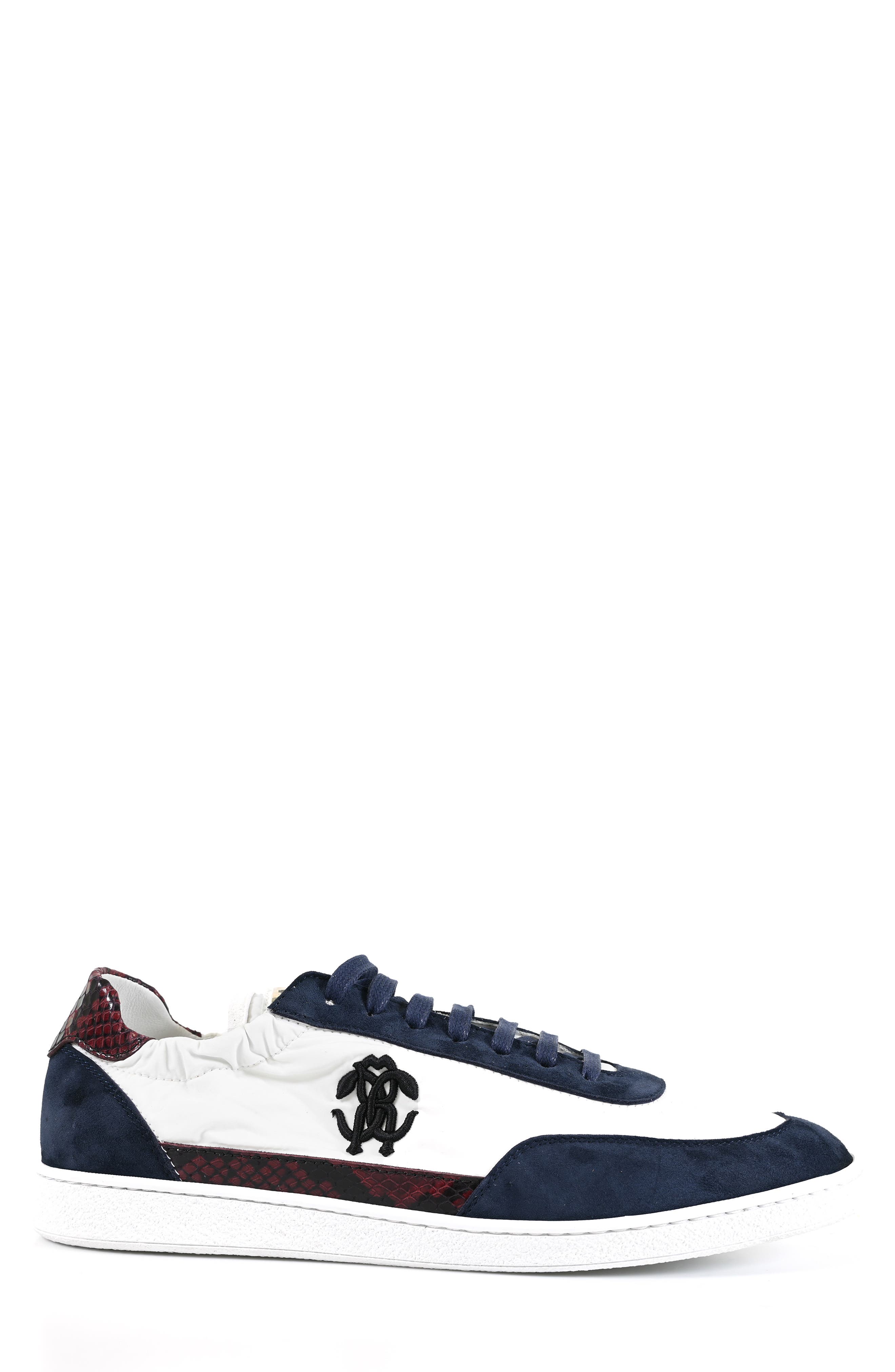 Roberto Cavalli Low Top Sneaker, Main, color, Navy/ White/ Wine