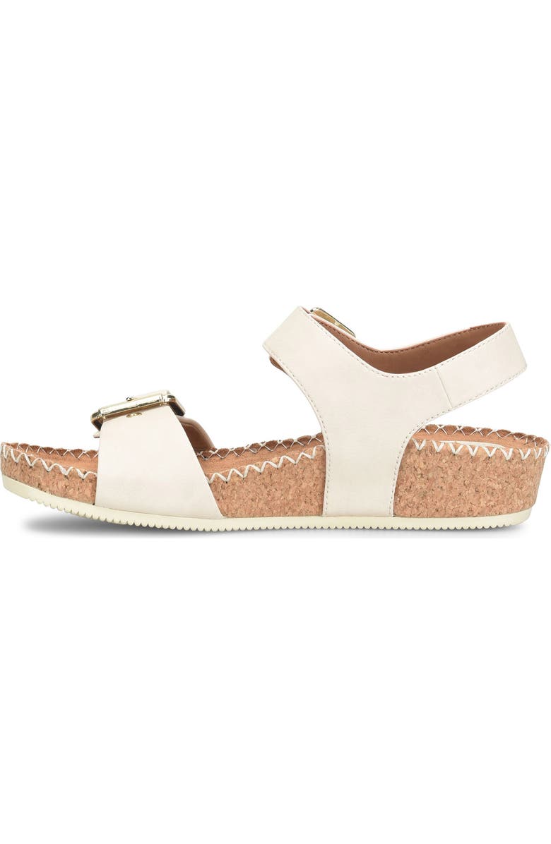 EUROSOFT Cork Wedge Sandal, Alternate, color, Bone