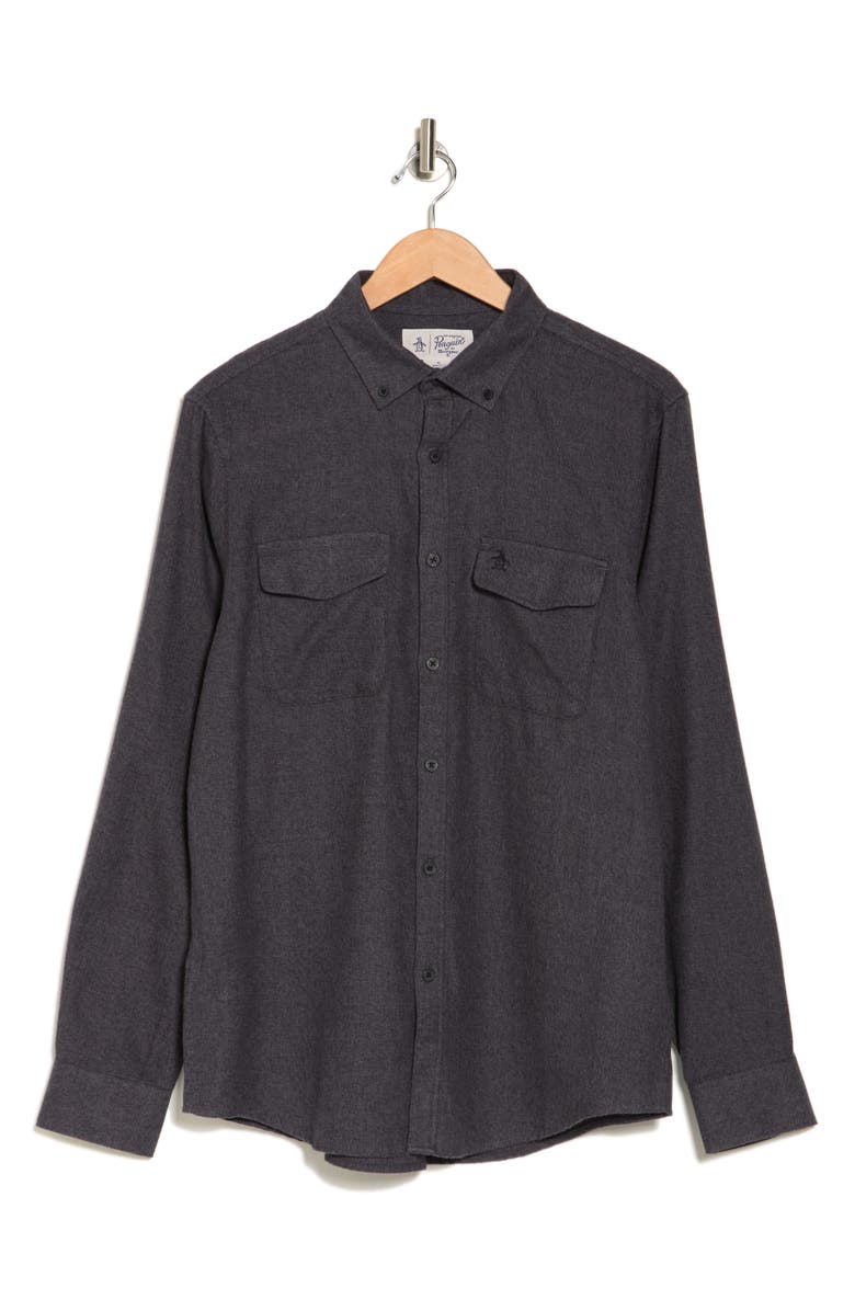 Original Penguin Jasper Chest Flap Pocket Flannel Shirt, Alternate, color, 
