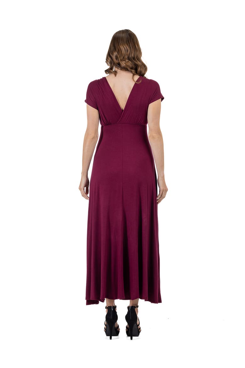 V-Neck Sleeveless Maxi Dress with Belt, Alternate, color, Wine