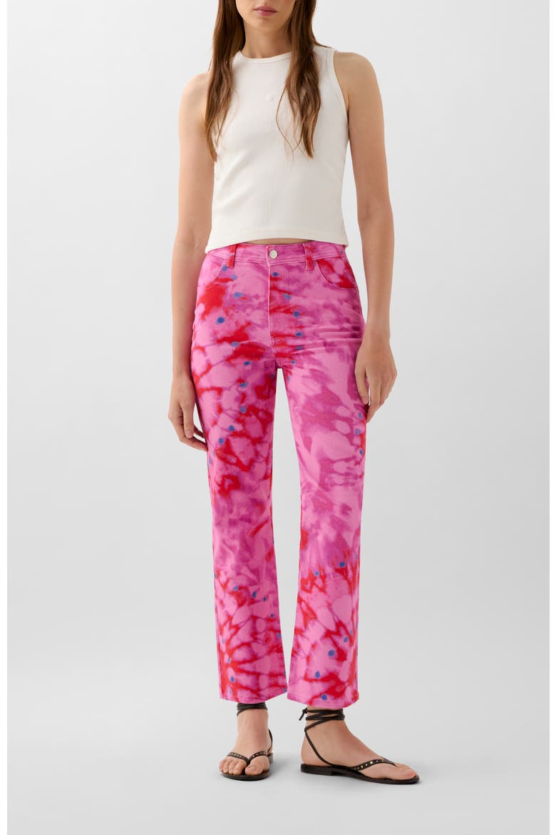 Summer Print Denim Pant, Alternate, color, Multi-pink