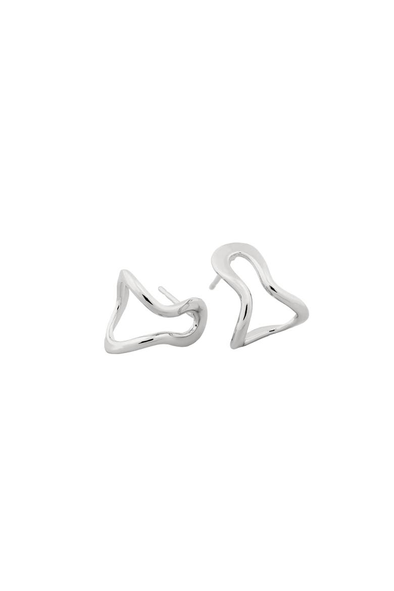 Cochi  huggie earrings, Main, color, SILVER PLATE