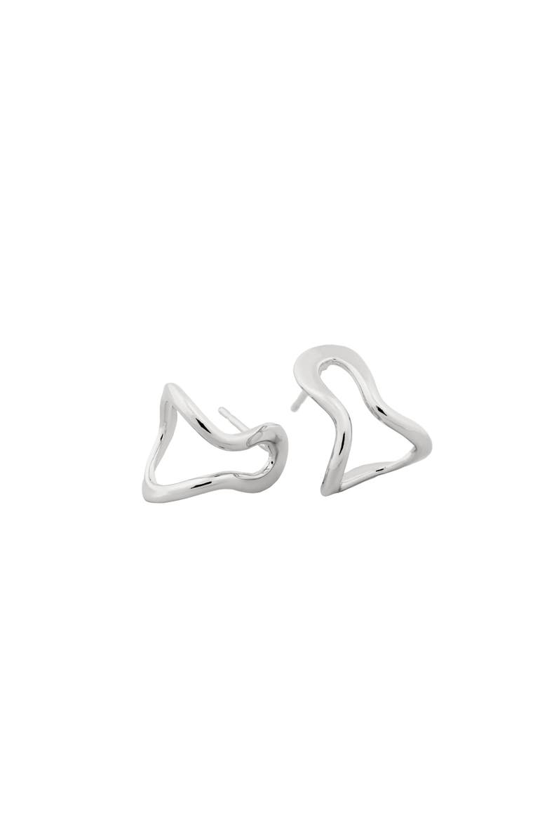 PIERETTI Cochi  huggie earrings, Main, color, Silver Plate