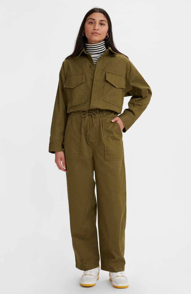 Levi's<sup>®</sup> Baggy Surplus Nonstretch Denim Long Sleeve Jumpsuit, Alternate, color, 