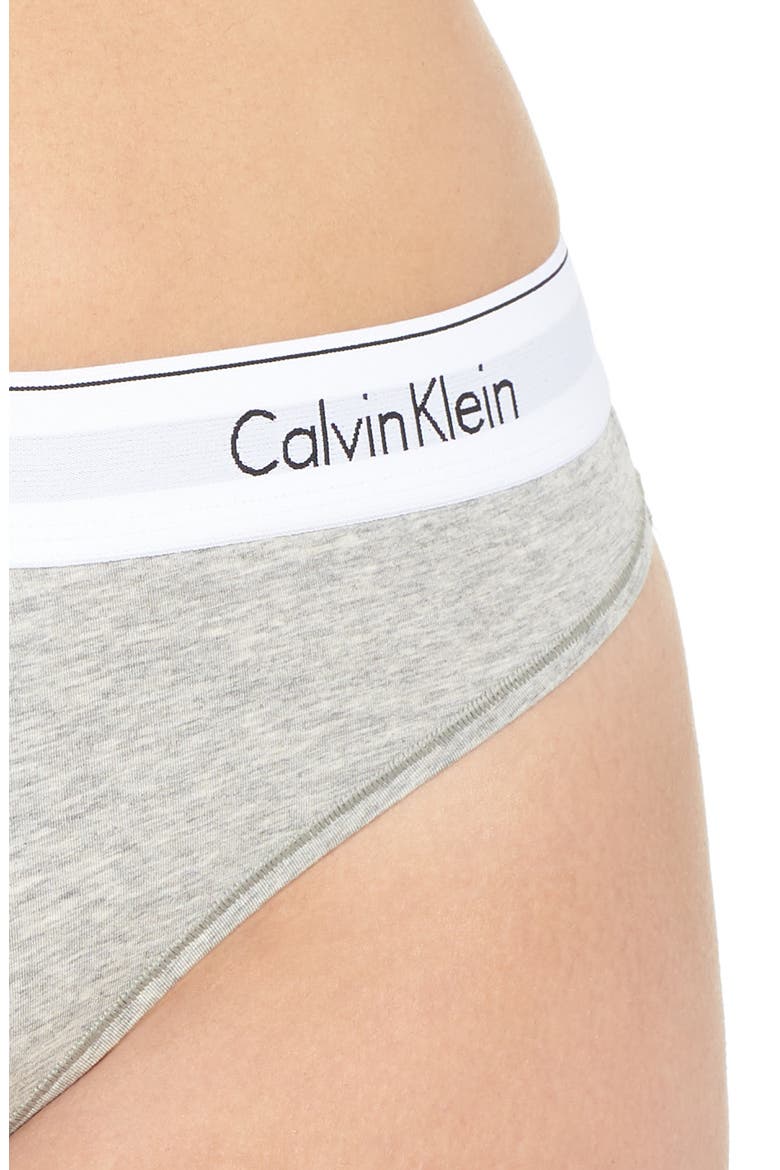 Modern Cotton-Blend Thong, Alternate, color, GREY HEATHER