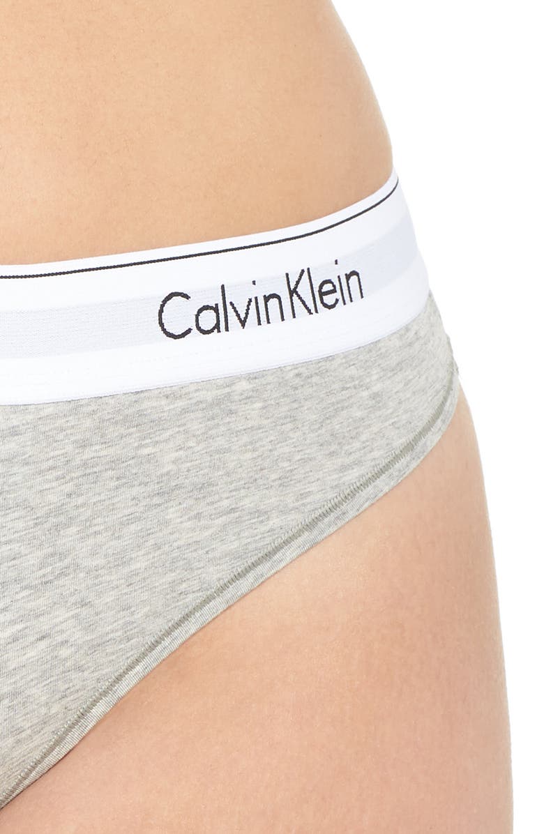 Calvin Klein Modern Cotton-Blend Thong, Alternate, color, 