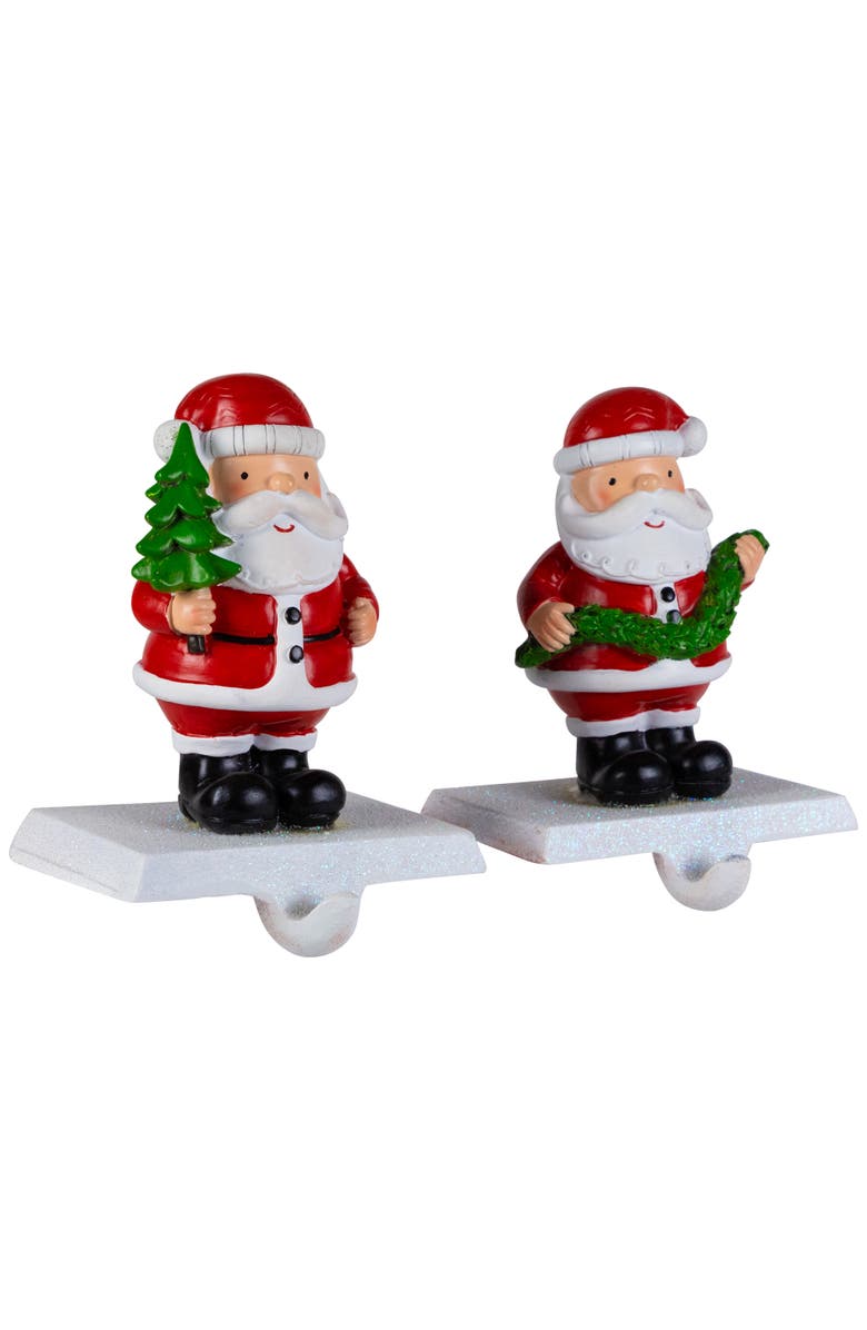 Northlight Santa Claus Christmas Stocking Holders - 4.75" - Set of 2, Alternate, color, Red